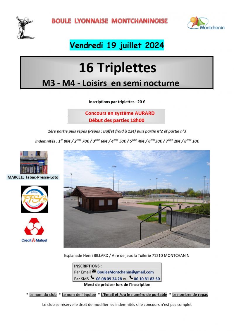 Info Chalon - annonces - Concours boules lyonnaise Montchanin